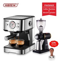 커피머신 가정용 에스프레소 메이커 HiBREW-커피 머신 Cafetera 20 바 inox 반자동 카푸치노 온수 스팀 온도 디스플레이 H5 커피, [02] EU, 02 EU