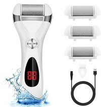 [정품] Elmchee 전기 발 굳은살 제거 키트 충전식 페디큐어 도구 풋 케어 발 파일, White