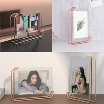 인테리어 디자인 골드컬러 투명 포토 아크릴액자 집들이선물, 로즈골드 대