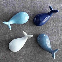 ORYOUGO Set of 4 Blue Whale Ceramic Chopstick Holder Creative Animal Chopstick Rest Spoon Fork Knife, 1