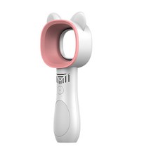 미니 블레이드리스 선풍기 360 도 공기 냉각기 귀여운 고양이 핸드헬드 휴대용 USB 충전식 3 단 레벨 잎 없음 여름 냉각 선풍기, 분홍색