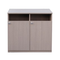 리빙플랜 목재 분리수거함D 2분류 아이보리핑크 50L내통포함 H4-12
