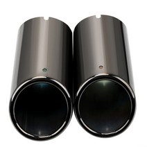 자동차 배기 팁 머플러 파이프 커버 2 개 아우디 A4 B8 A3 A1 Q5 VW 티구안 폭스 바겐 파사트 B7 CC 자동차 액세서리, Titanium black