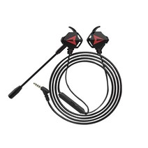 인이어 게임용 이어폰 3.5mm 유선 휴대 전화 이어 버드 마이크가있는 휴대 전화 헤드셋, 검은 색