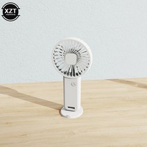 핸드헬드 USB 충전식 미니 선풍기 휴대용 에어 쿨러 탁상용 저소음 핸드폰 스탠드, 01 WHITE, 01 WHITE