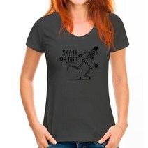 스케이트보드 Skate Or Die 티셔츠 스케이터 보드 Emo 탑 인디 208 커스텀 그래픽, 15 WoMen Azure blue_04 M