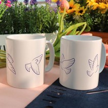 데코밍샵머그컵2p-평화의상징비둘기_디자인머그컵커피잔컵카페용품