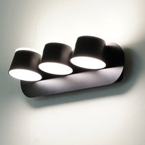 LED 머그 3등 25W 벽등 욕실 화장대 세면 거울 조명 DS, 블랙