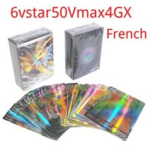 포켓몬 카드새로운 포켓몬 영어 플래시 카드 GX V VMAX EX 메가 리자몽 Mewtwo Zapdos 게임 컬렉션 카드, 01 French60pcs