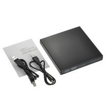 CD플레이어 범용 외장 CDRW 버너 드라이브 프리 올인원 DVD CD 리더 플레이어 슬림 광학 USB20, Black