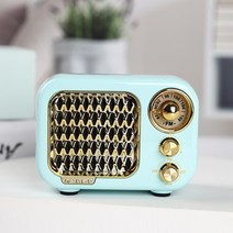 레트로 빈티지 라디오 Bluetooth5.0 스피커 호두나무 나무 FM 구식 클래식 TF 카드 MP3 플레이어 시끄러운, 928- 블루
