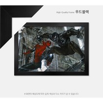 500피스 마블 직소퍼즐 스파이더맨과 베놈 전투 PL558M, 액자세트, 퍼즐+우드블랙