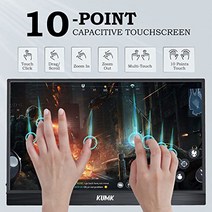 휴대용 모니터 터치스크린 - KUMK 15인치 휴대용 모니터 1920x1080P IPS 화면 노트북 PC 전화 스위치 Xbox PS3/4/5용 10포인트 정전식 터치가 있는 HDMI 및 USB-C 모바일 모니터 -15173