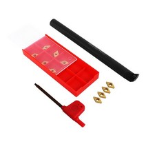 [무료배송]12Pcs Dcmt0702 Carbide Inserts + S12M-Sducr07 Boring Bar 150Mm With Wrench For Cnc Lathe I, 01 Black