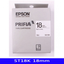 엡손 라벨프린터테이프 18미리 투명/흑글씨 1EA, 본상품선택