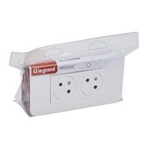 dubbla Mosaic Surface Power 2x2P+T 16A 250V - 45° lutad link - föransluten kontakt med platta och, 한개옵션0