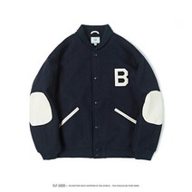 남녀공용 간절기 야구 점퍼 빅로고 심플 바시티 오버핏 봄점퍼 아우터 커플 가을 잠바 남자 엠엘비 과잠 봄버