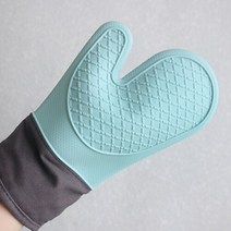 실리콘 주방 오븐 냄비 장갑 [두꺼운 업소용 전자렌지 오븐용 베이킹 내열 열차단 뜨거운거 잡는 글러브], 민트 1p