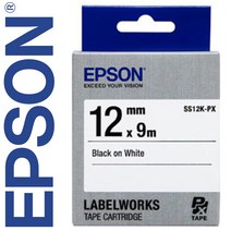 *정품* [ EPSON ] 라벨테이프, SS12K(백색바탕/검정글씨/폭12mm)
