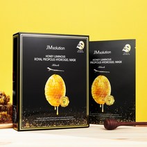 제이엠솔루션 꿀광 로얄 프로폴리스 하이드로겔 마스크팩 블랙 (10매) / 꿀영양 탄력 주름 안티에이징 광채, 10매입, 5개