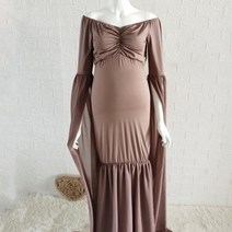 인사 임산부 원피스 인어 꼬리 출산 사진 소품 스트레치 드레스 사진 촬영 폴리에스테르 임산부 베이비 샤워 맥시 가운 안내