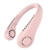 휴대용에어컨 소형에어컨 미니에어컨 휴대용 목 팬 야외 전기 무선 USB 충전식 미니 ventilador 냉각 블레, 03 분홍색