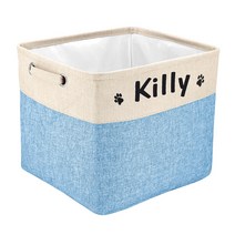 애완 동물 집 고양아 강아지 Personalized Dog Toy Storage Bins Pet Accessories Bin Organizer Basket For Toys Bla, 05 Blue, 01 38cmX33cmX31cm