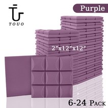 발전기방음박스 방음재 흡음재 사운드 흡수 폼 어쿠스틱 스폰지 스튜디오 방음 벽 6 개, 19.Purple - Medium Density - 6