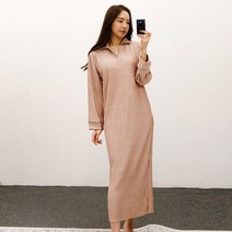 찰랑 플리츠 봄가을 카라 루즈핏 롱원피스