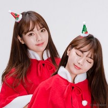 (산타고깔머리핀) 크리스마스머리핀 단체선물 파티머