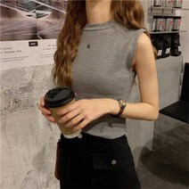 셀러허브(잡화) 여자 슬렌더핏 무지민소매 흰색 타이트 나시티