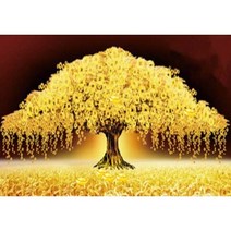 JISAN 보석십자수 캔버스형 세트 50x40cm JB02, F51 - 황금나무1, 1세트