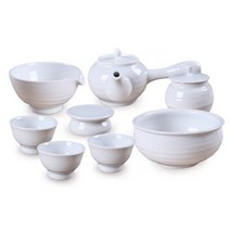 박씨상방 백자 무지 3인다기 풀세트