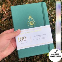 커플다이어리 BUKEA5 도트 저널 Bujo 그리드 수첩 180gsm 대나무 두꺼운 백서 55mm 160 페이지 방수 하드 커버, [01] 180gsm bamboo paper, [06] forest green