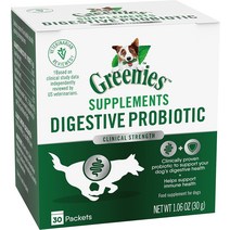 강아지영양제 Greenies 개용 소화 프로바이오틱 보충제 파우더 30개, [01] 30개
