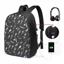 이발 미용가방 배낭 스타일링 출장 메이크업재미 있은 그래픽 인쇄 미용사 미용사 테마 패턴 USB 충전 배낭 남자 학교 가방 여자 가방 여행 노트북 가방