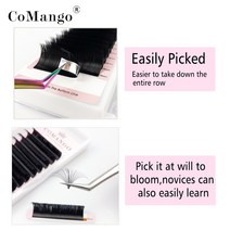 무대 붙이는 속눈썹 팬 볼륨 확장 수제 자동 거짓 소프트 메이크업 섬모, [02] D, [02] 0.05mm, [05] 12mm