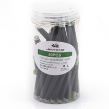만년필 50pcs 컬러 잉크 카트리지 세트 Jinhao 2.6mm 범용 표준 리 편지지 사무실 학교 쓰기 F612 28, 대나무 그린