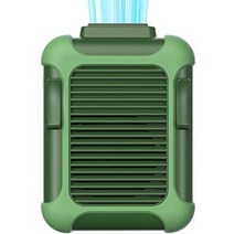 일본직발송 2. CRAIFE 걸상 선풍기 벨트 팬 목걸이 핸즈프리 휴대용 휴대 USB 충전식 풍량 3단계 YJ -514, One Size, 그린
