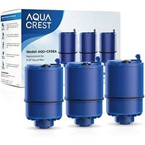 AQUA CREST NSF 인증 정수 필터 Pur® RF9999® 수도꼭지 정수 필터 교체 Pur® 수도꼭지 모델 FM-2500V FM-3700 PFM150W PFM350V PFM400H Pur-0A1(3개 팩) 모델 번호: AQU- CF08A, Blue