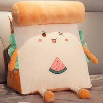집순이필수템 자취생 삼각 수험생선물 귀여운 등받이쿠션, 45×42×23cm(탈착세탁 가능), 빵 수박