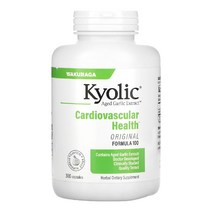 Kyolic 키올릭 쿄릭 숙성 마늘 추출물 600mg HDL 심장 심혈관 영양제 300 캡슐, 1개