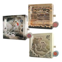 DIY 나무 모형 조립 키트 입체 민화 카드 PM350-352 월야선유도 PM352
