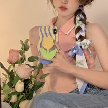 춘게엘 플라워 아가씨 머리 리본 스카프 여자 묶음 머리 스타일링L939