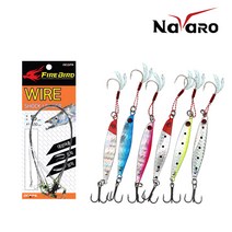 디캡스 갈치루어 메탈지그 21g 세트 갈치낚시 풀치낚시 와이어쇼크리더 삼치와이어, 메탈21g+와이어_30cm