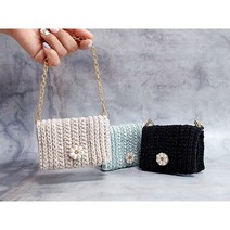 DIY 코바늘 데이지 카드지갑 패키지 뜨개가방만들기 뜨개질, 18.톤다운브라운