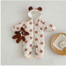 뿜뿜베베) 겨울 기모 곰돌이 베어 우주복