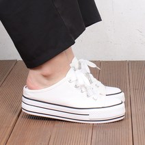 오목 키높이 캔버스 뮬 슬리퍼 스니커즈 운동화 여성 캐주얼 플랫폼 슈즈