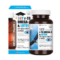 SKY 알티지 rTG 오메가3 루테인 90캡슐 눈 건강 항산화 멸치 비타민E EPA DHA 혈행 혈중중성지질 영양제 식약처 3중복합기능성인정 수험생 어른신 청소년 미국 소형어종, 1박스