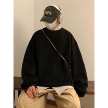 중량 맨투맨 남자 봄계절 보이핏 볼륨 라운드넥 코트 아메카지스타일 문착 스웨이드 가죽 상의 JK23101 P45 통제함